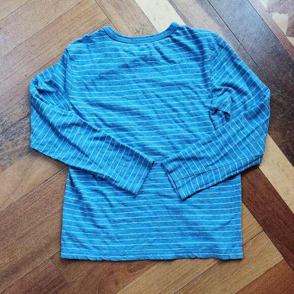 Cat & Jack Blue/White Striped Scoop Neck Sweater Size Large 10/12 - Picture 7 of 9